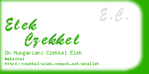 elek czekkel business card